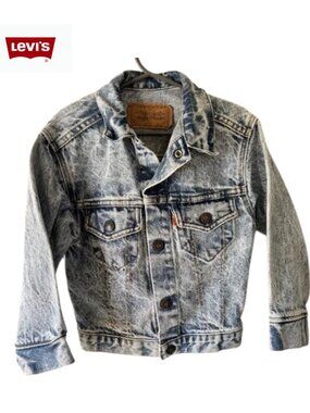Vintage Toddler Orange Tab Levi’s Denim Jean Jacket 6 yrs